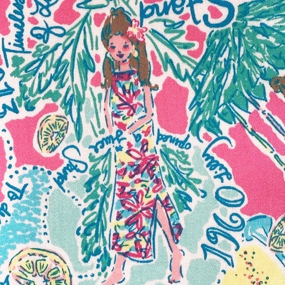 Lilly Pulitzer Shift Dress Sugar Rushin All Over Print Bow Details Cotton Lined - Picture 11 of 16